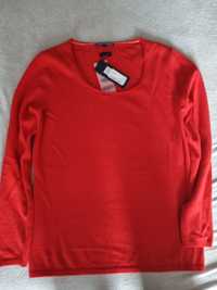 Tommy Hilfiger swetr sweter damski czerwony wełna kaszmir L r.40/42