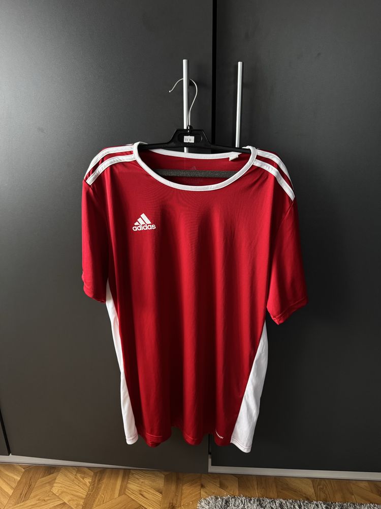 Czerwona koszulka sportowa casualowa męska Adidas Aeroready XXL