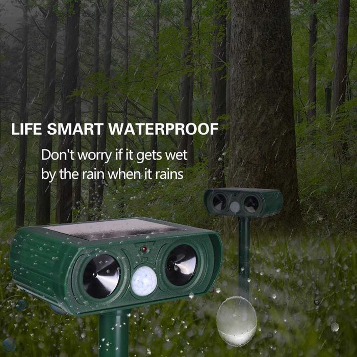 Solarny ultradźwiękowy odstraszacz ptaków kotów zwierząt