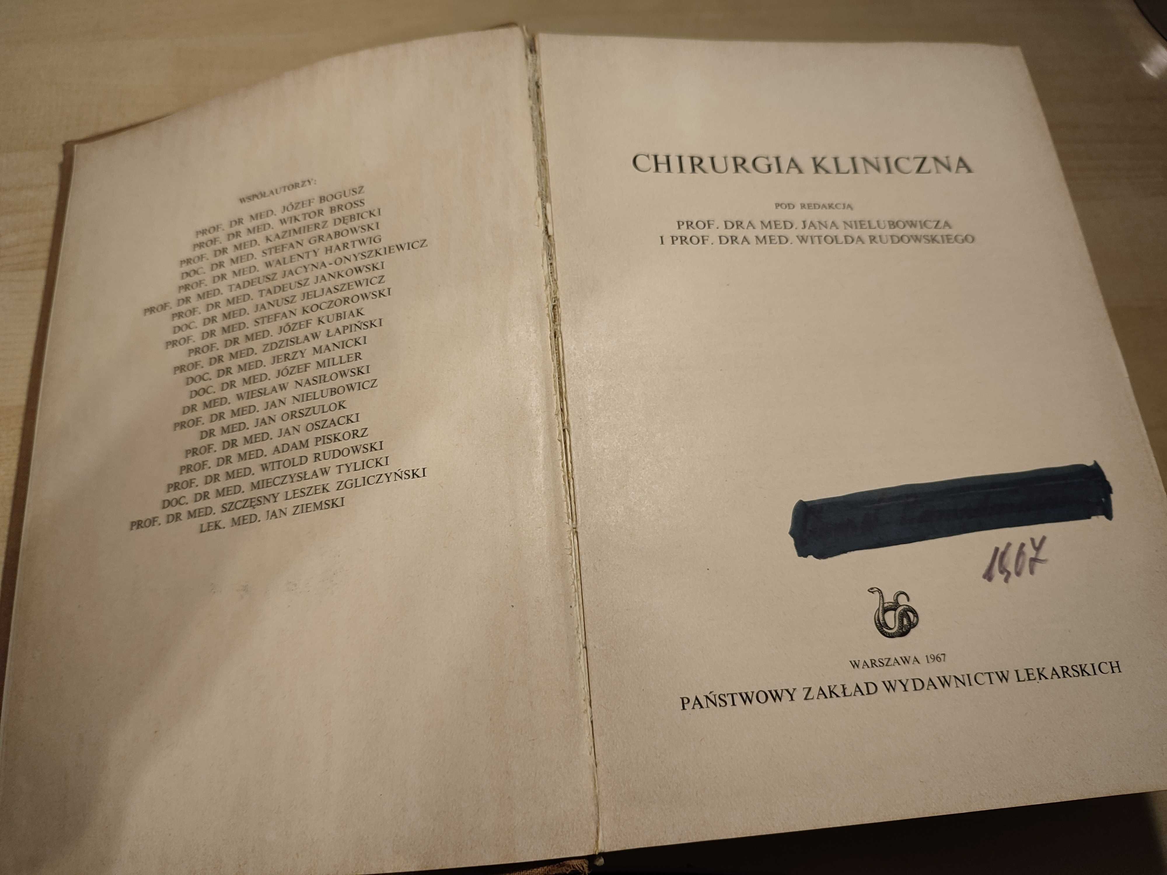 Chirurgia kliniczna Jan Nielubowicz Witold Rudowski