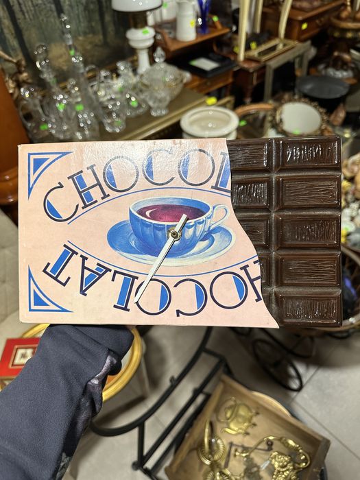 Płytka ceramiczna Francja czekolada ozdoba kafelek zegar dekoracja 146