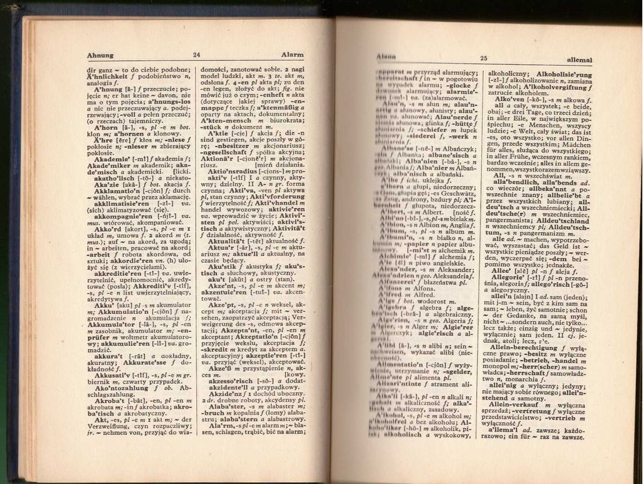 Podręczny słownik Niemiecko-Polski, Kalina, 1964 r., 751 str.