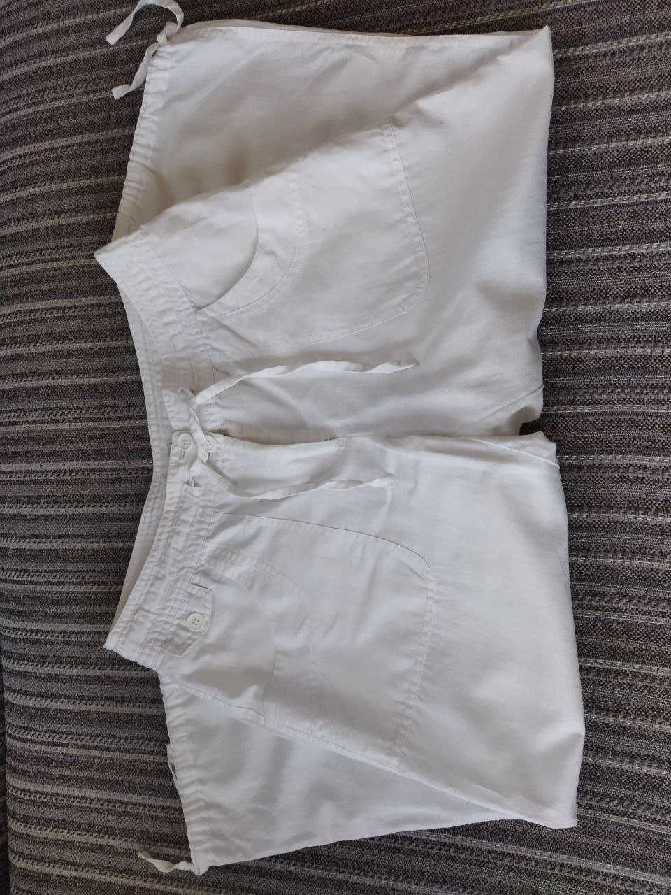 Лляні бріджі 40р. H&M білі штани льон hm