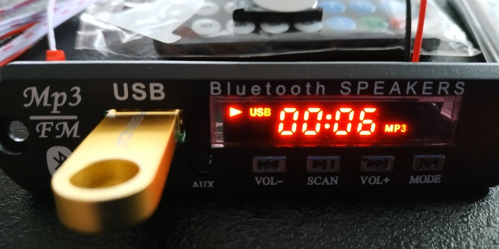 ОРИГІНАЛ Bluetooth 5-15V модуль, USB/MP3/AUX та приймач FM СИНЯ ПЛАТА