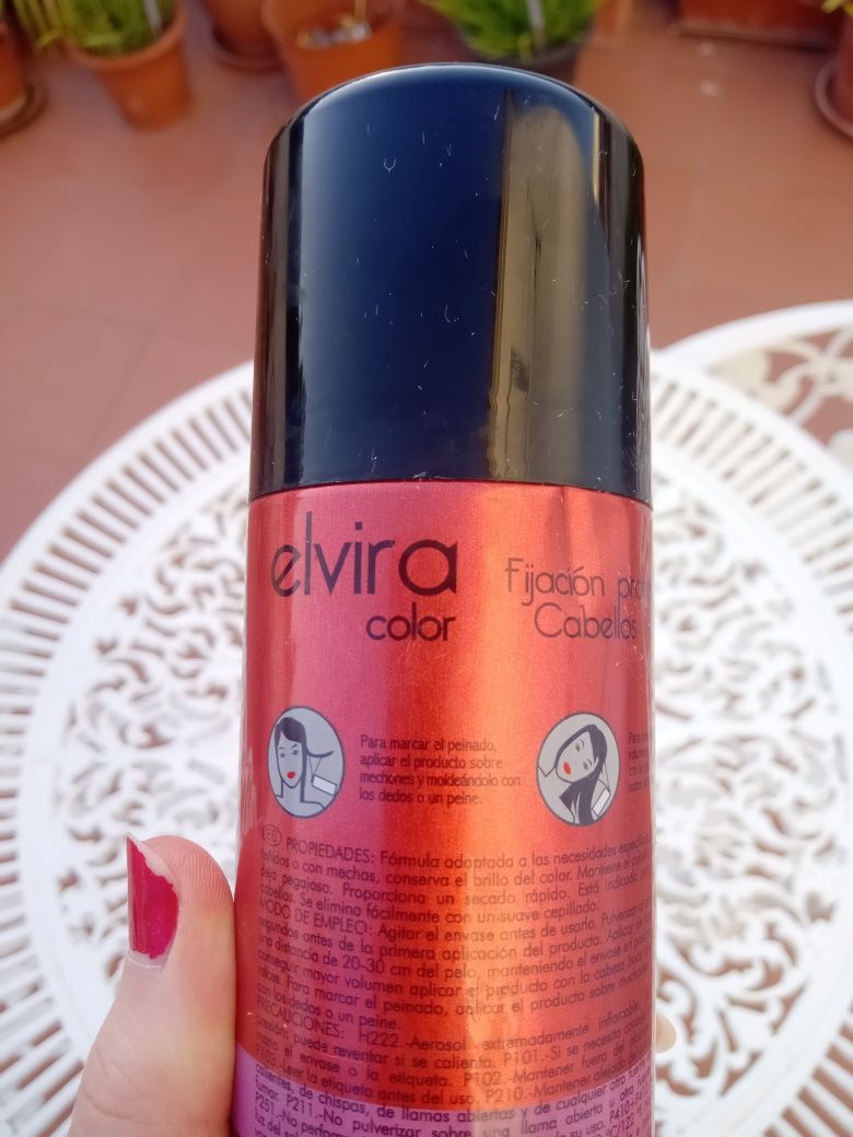 Laca spray fixação protetora para cabelos pintados, filtro UV, Elvira