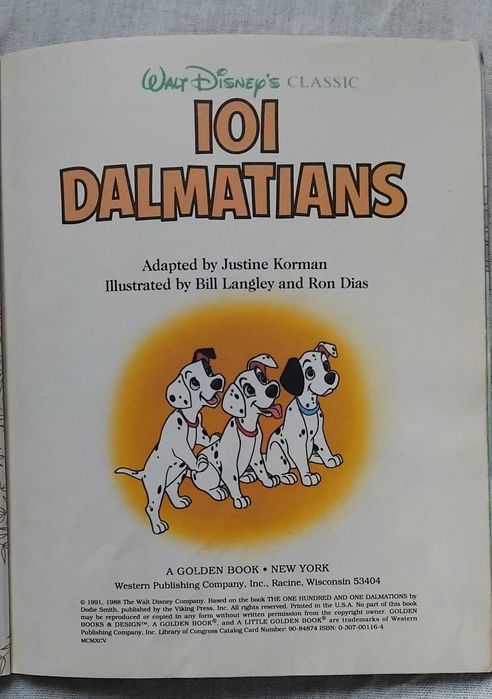 101 dalmatians Walt Disney's Classic книга для детей на английском
