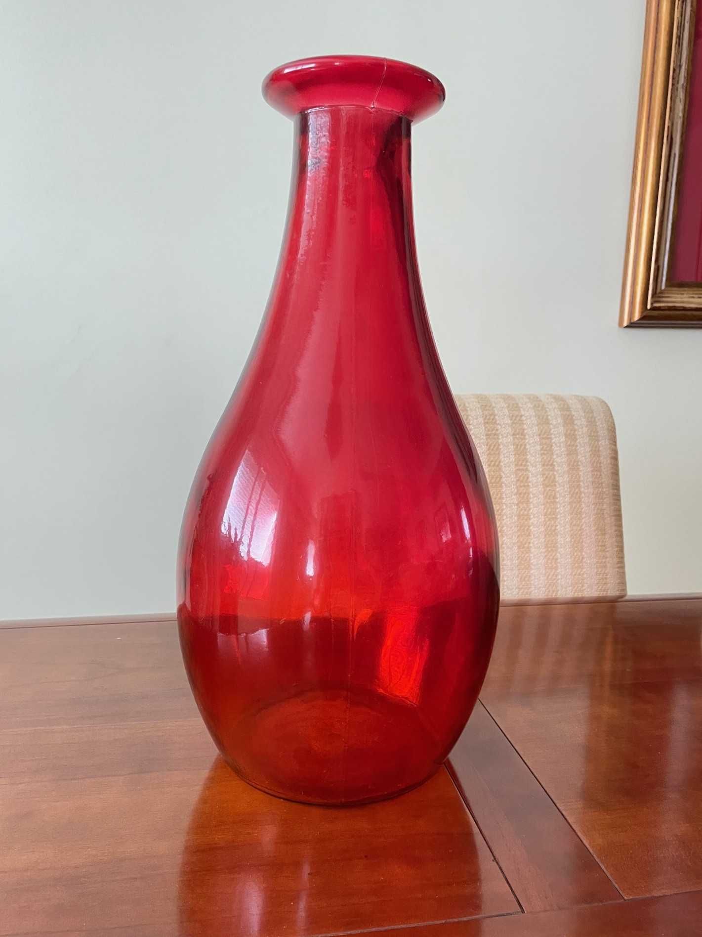 Vaso/Jarra Vermelha de Vidro Reciclado 40 cm Altura