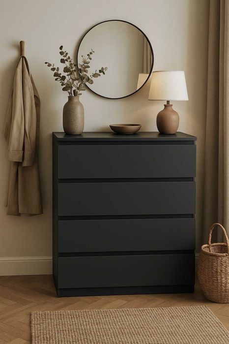 Комод високий, широкий в спальню, гардероб на 4 ящика 80х40х100см