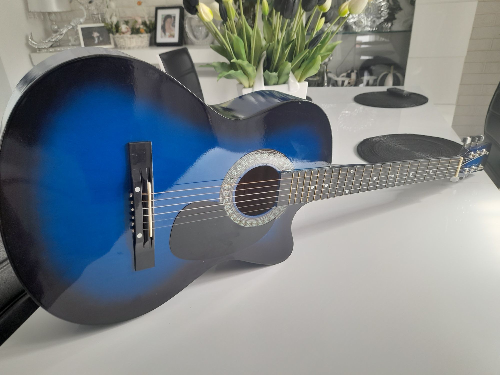 Gitara akustyczna castelo g3 rozmiar 4/4 niebieski połysk