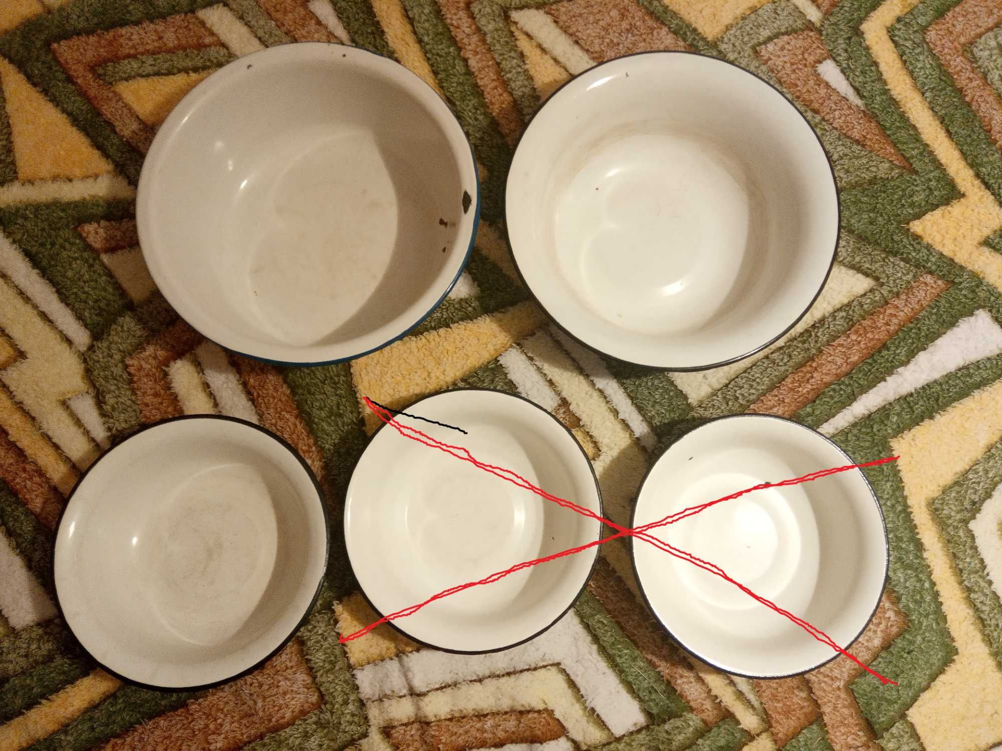 Советская миска эмалированный таз 5л 3,5л 1,5л таз посуда