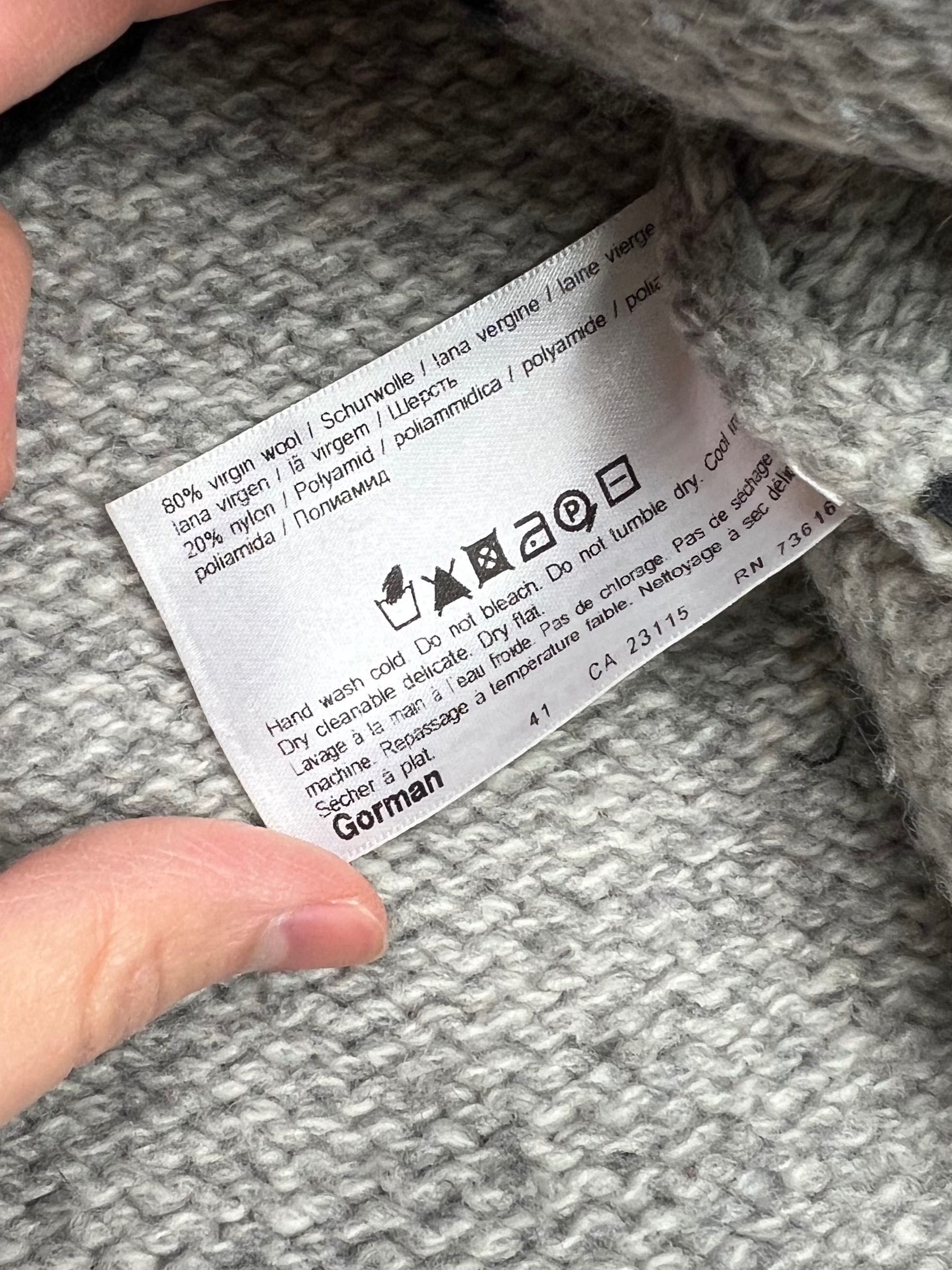 Sweter Hugo Boss big logo 80% virgin wool half zip