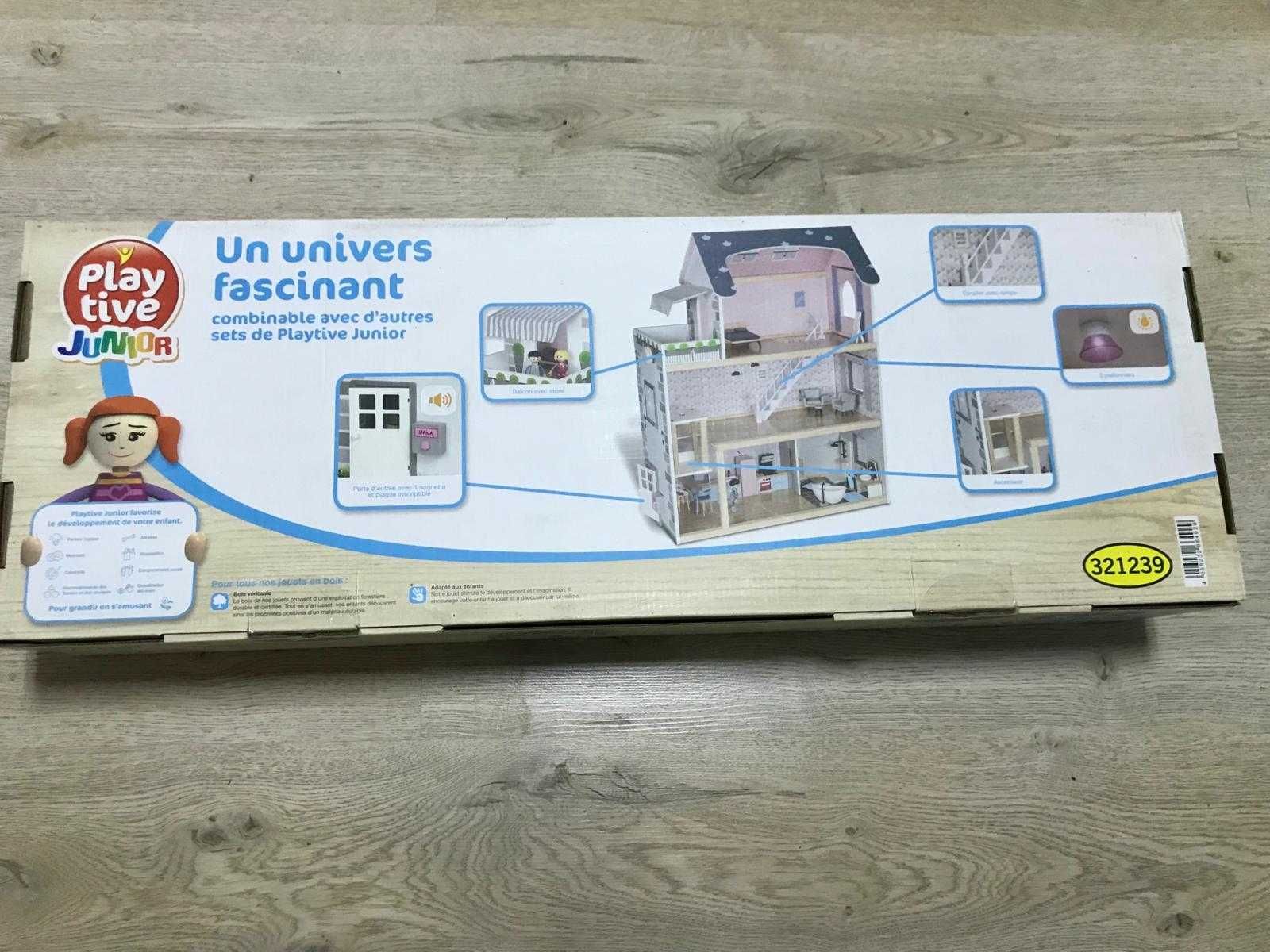 NOWY drewniany domek dla lalek z akcesoriami SUPER zabawa PlayTive
