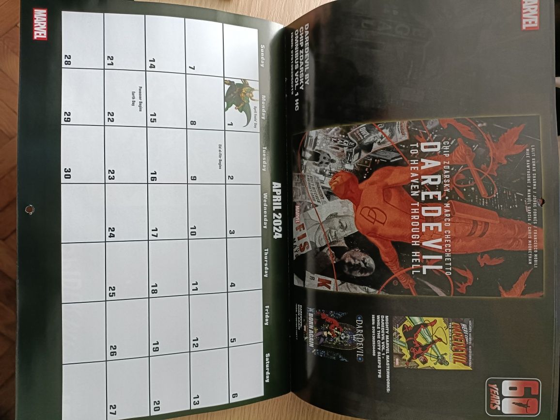Kalendarz Marvel 2024 Blood Hunt Calendar