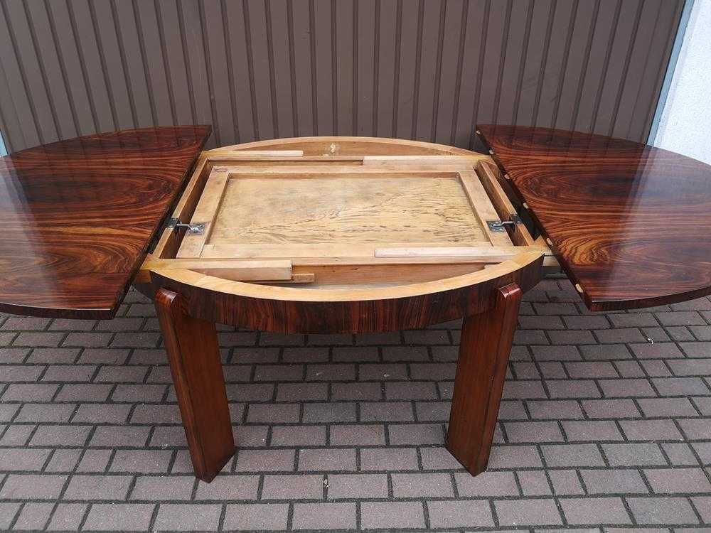 Stół Owalny ART-DECO Palisander Rozkładany Stary Antyk Po Renowacji