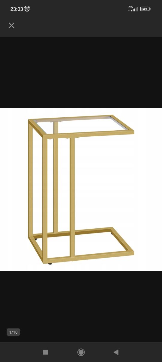 Złoty Stolik w kształcie litery C, HOOBRO