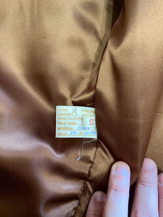 Casaco de couro nobuk cor Camel ou mostarda