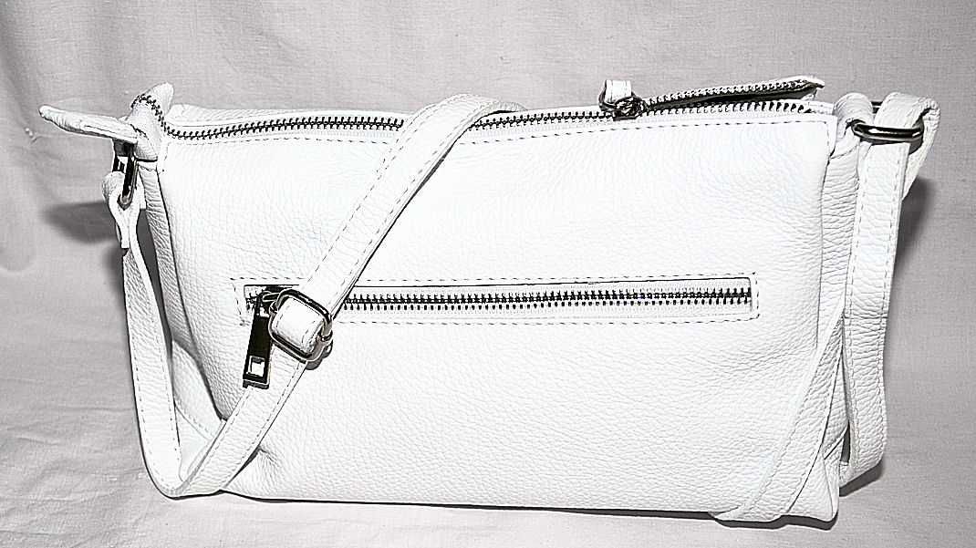 GENUINE LEATHER Torebka llistonosk skóra naturalna