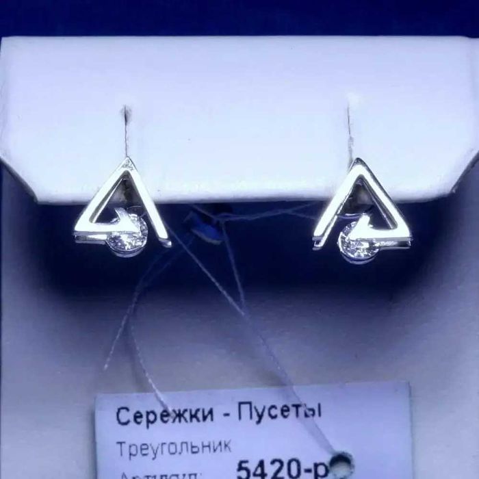 Серебряные серьги, сережки из серебра с камнями, без вставок 925 проба