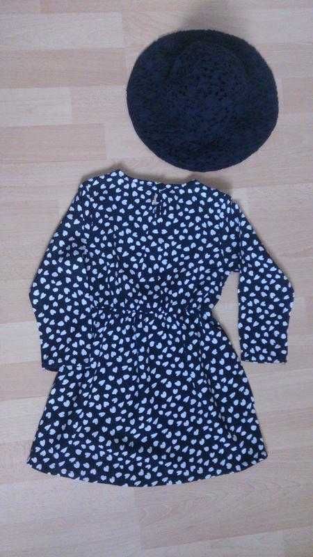 Красивое платье для девочки koton со шляпкой h&m, вискоза, на 2-3 года