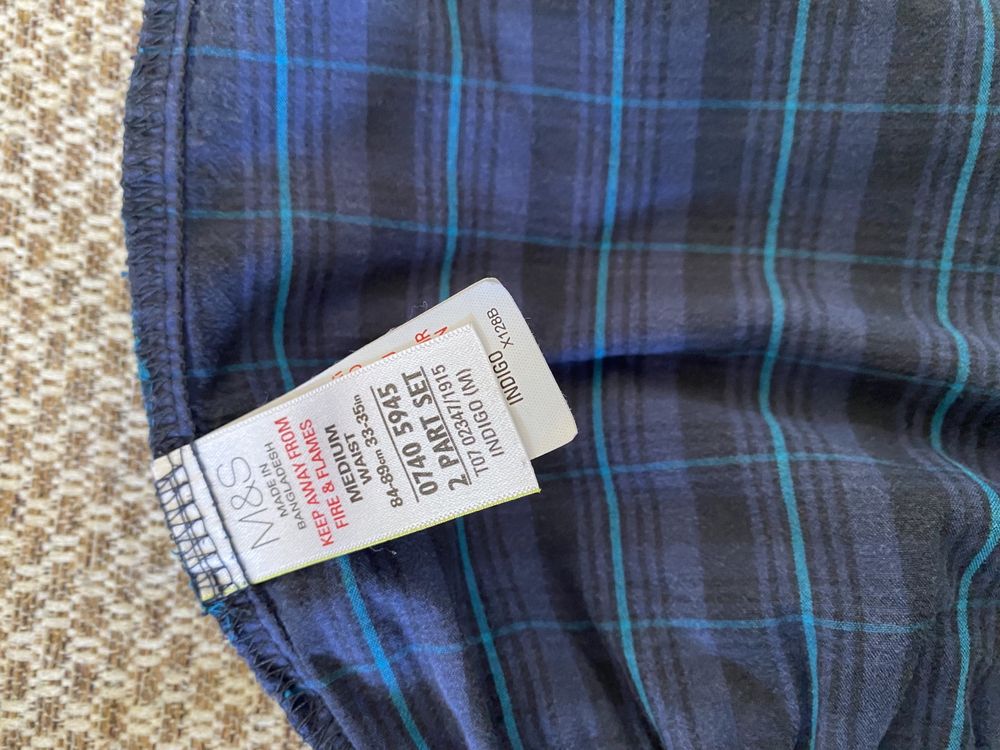 Класичні піжамні (домашні) шорти Marks&Spencer,сині(indigo), розмір М.
