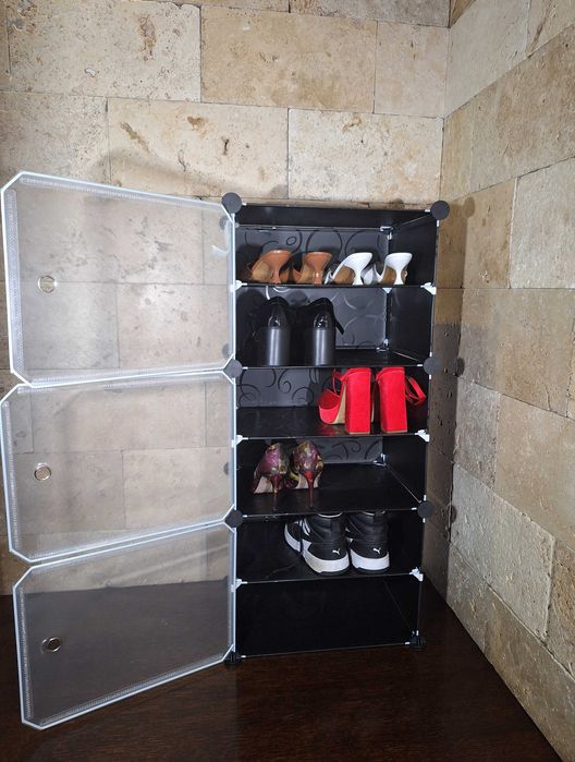 N O W A 2 sztuki Loft lekka modułowa czarna szafka na buty regał półki