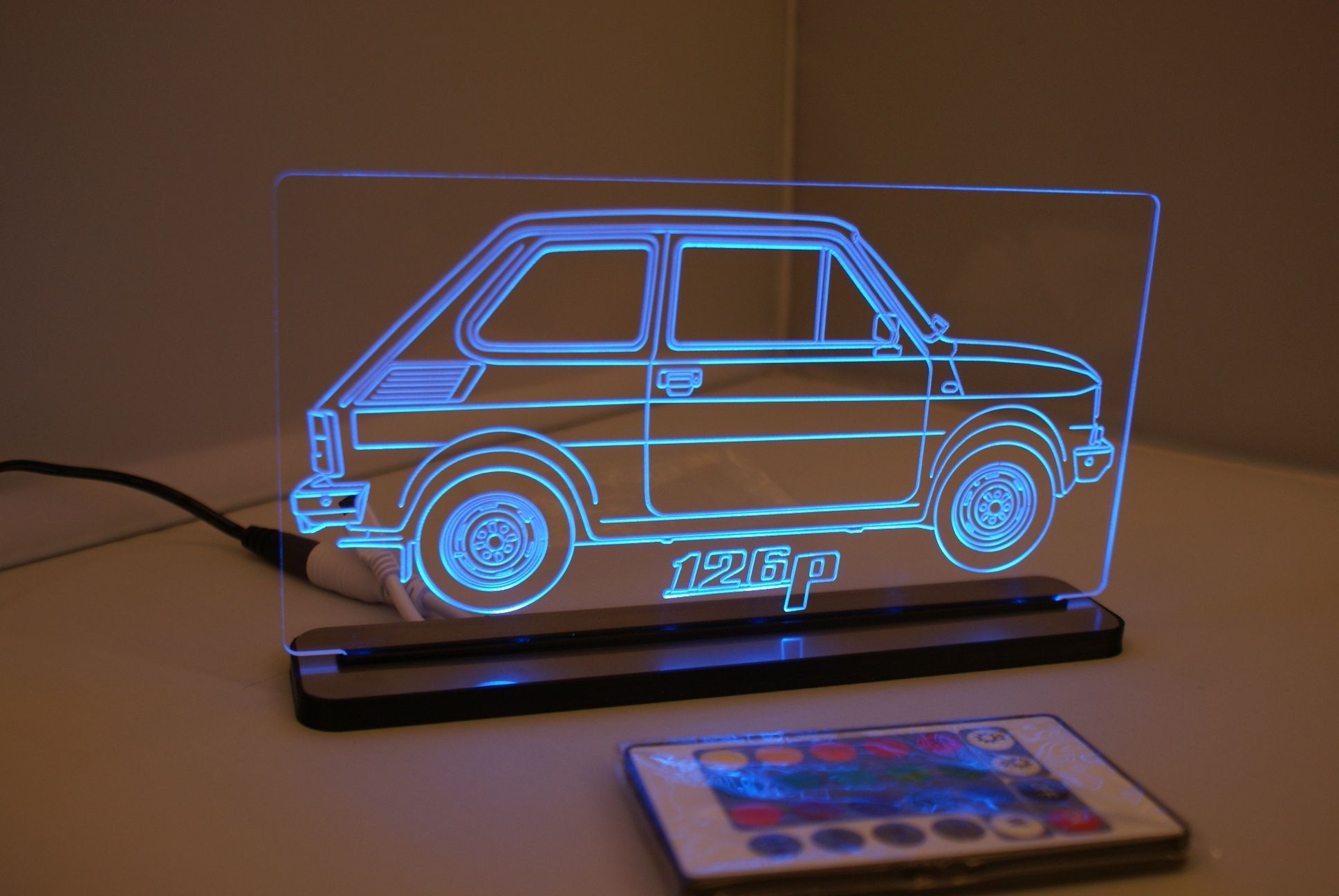 Fiat 126p logo lampka led