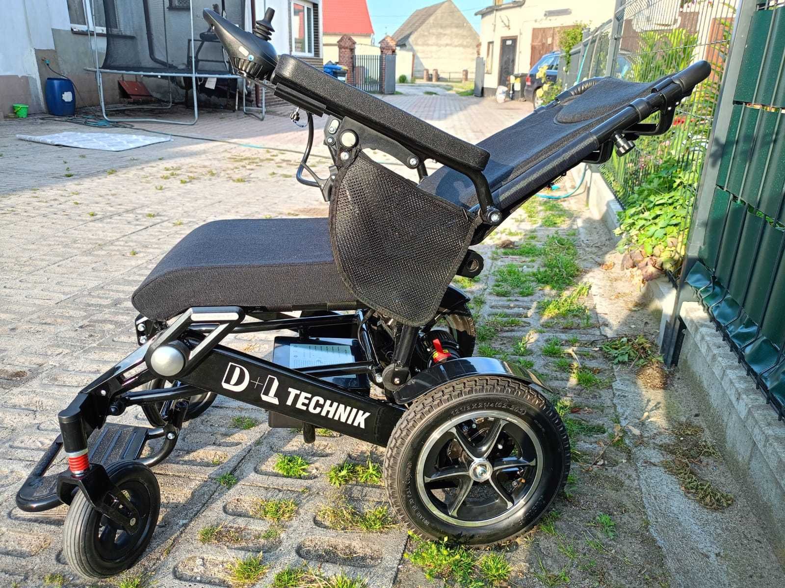 Elektryczny wózek inwalidzki z joystickiem składany mobilny NOWY ładow
