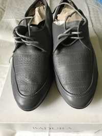 Pantofle skórzane PrL szare 27 cm Radoskór