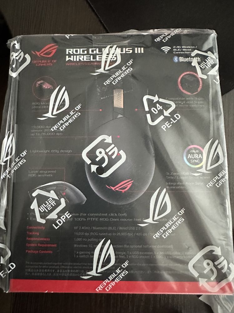 Оригінальна нова Ігрова миша Asus ROG Gladius III WL Black 19000dpi