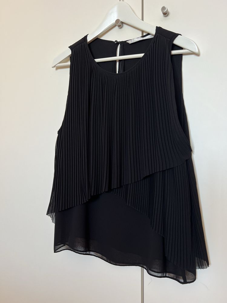 Blusa sem alças preta fluida Zara M
