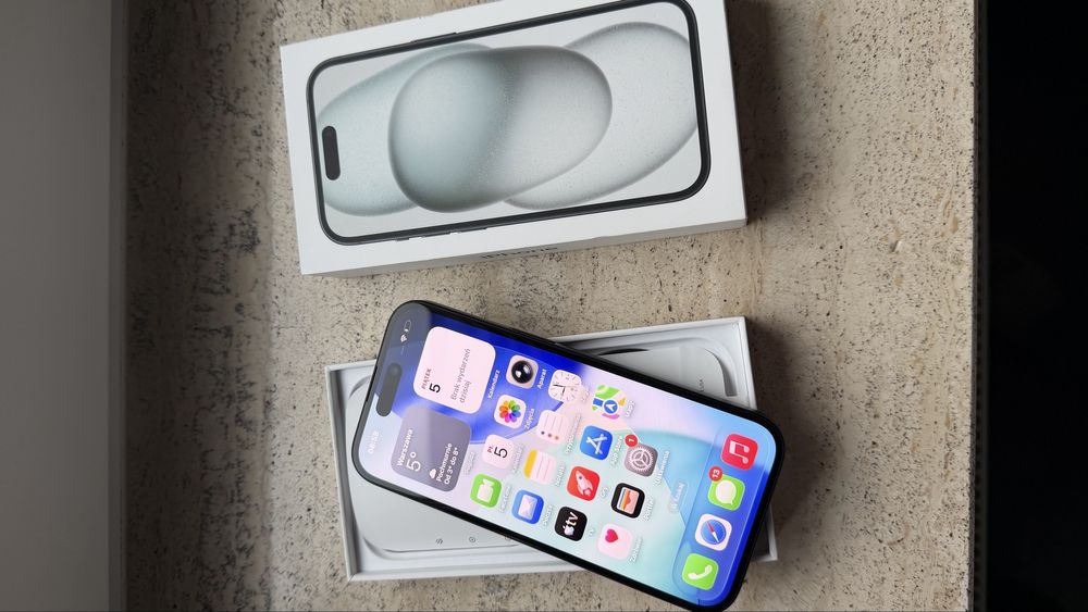 iPhone 15 128GB czarny. 100% kondycja baterii. Gwarancja Apple.