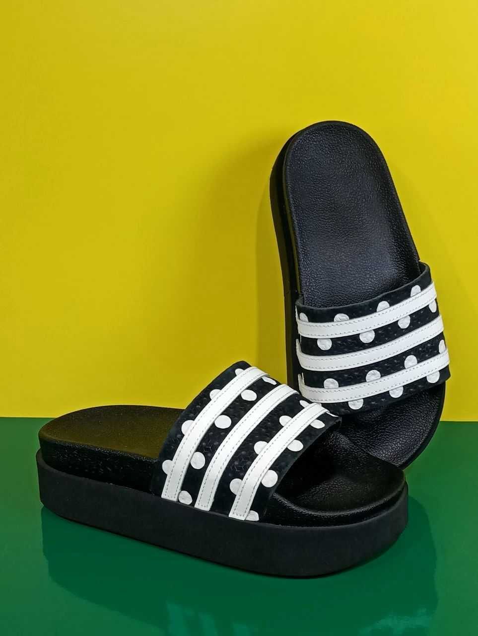 Кожаные женские шлепанцы сланцы Adidas Adilette Bold W Beach Оригинал