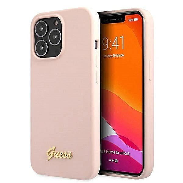 Etui Guess Silicone Script Gold Logo MagSafe na iPhone 13 Pro Max - ja