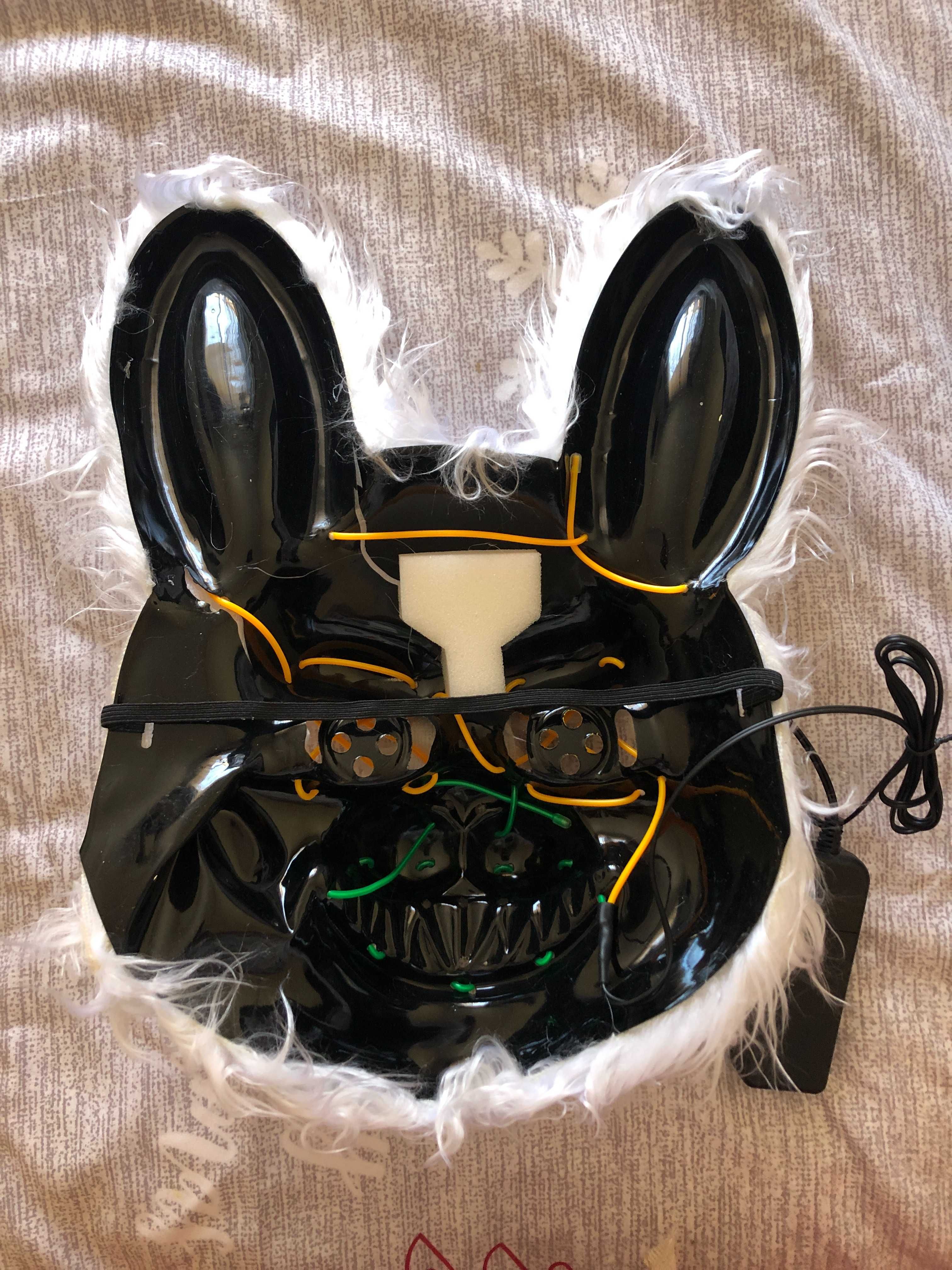 Máscara coelho assustador novo LED