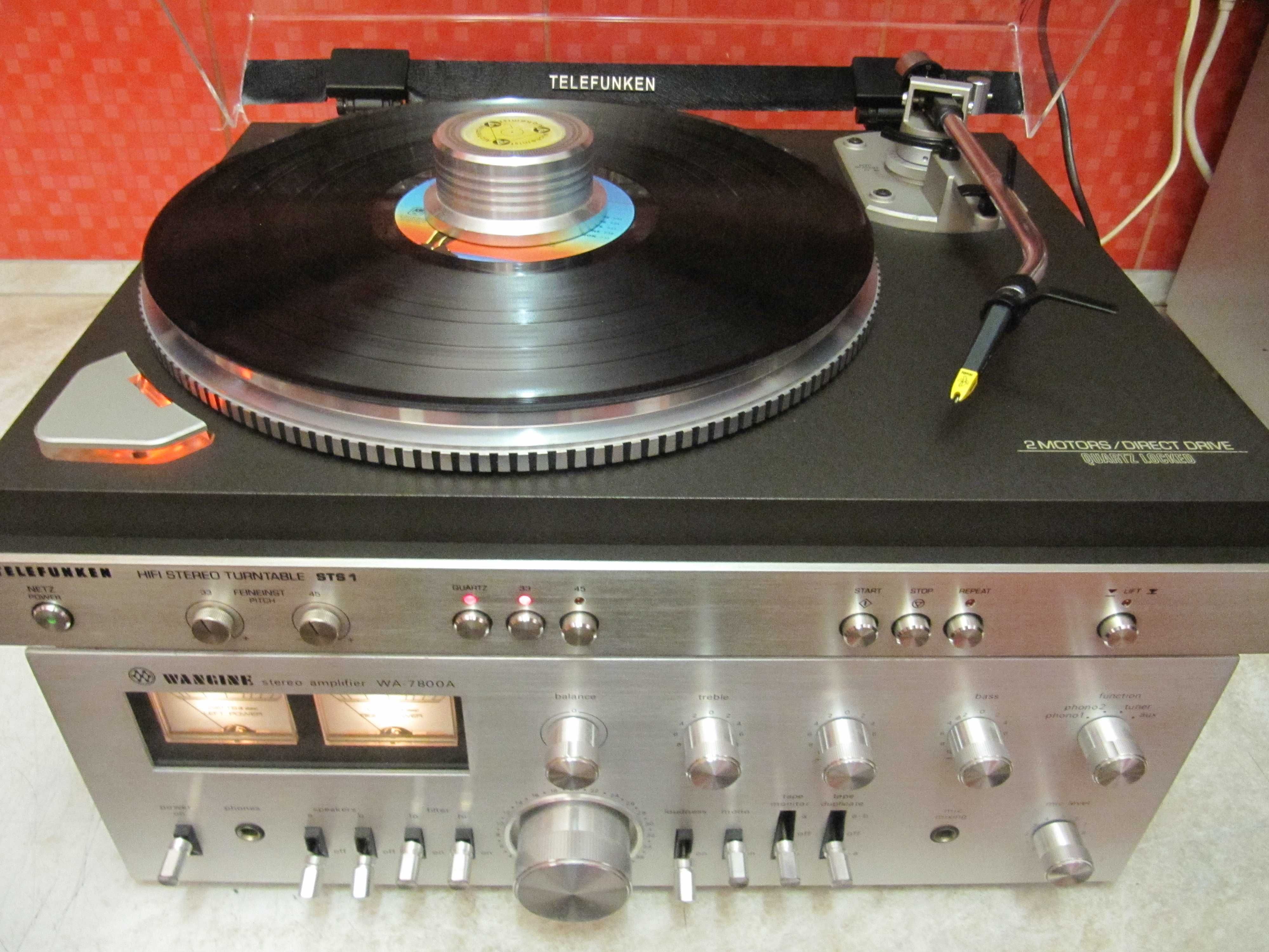 Вініловий Програвач Telefunken + Професійний Підсилювач Silver Vintage