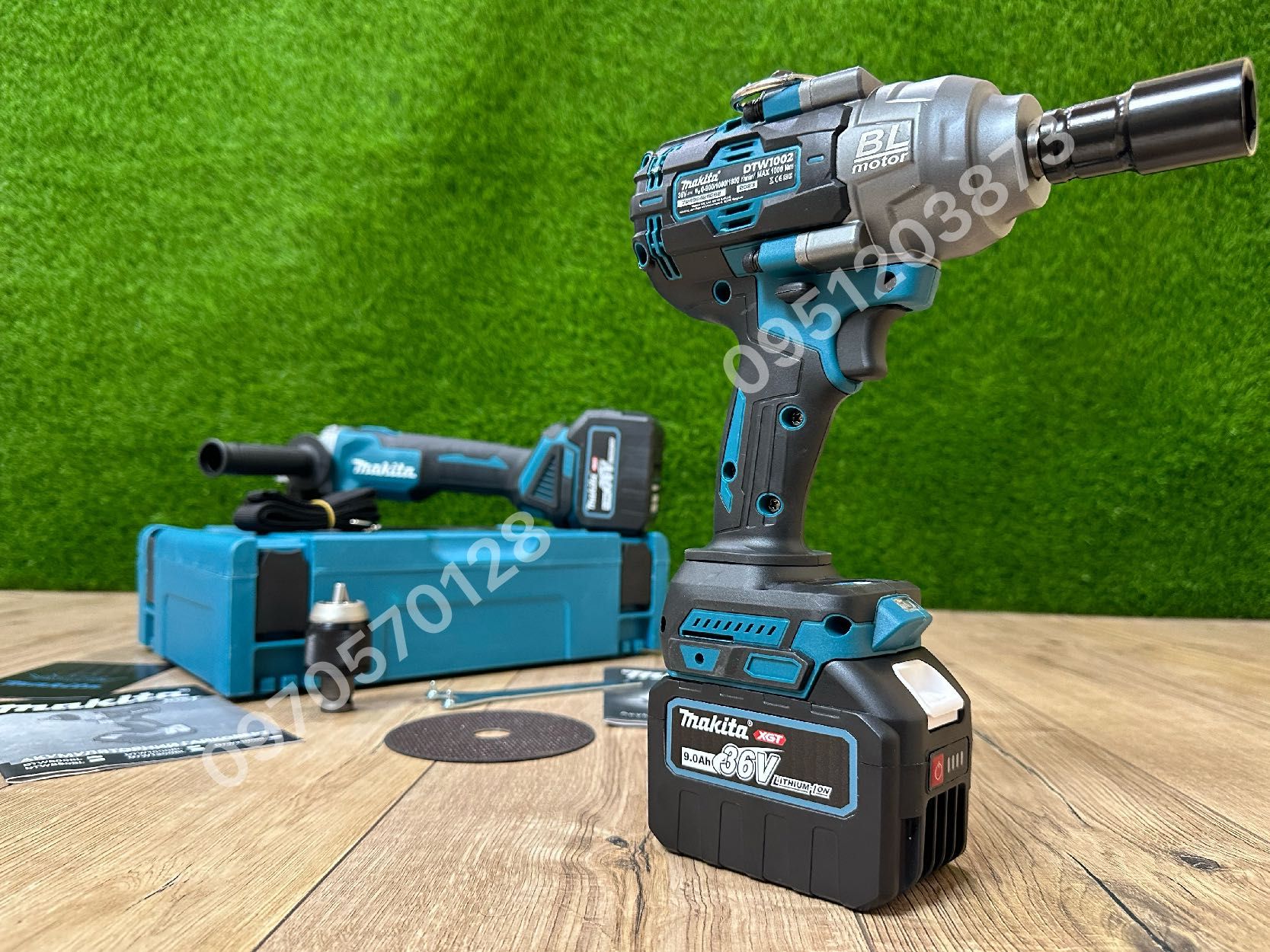Набор 2/1 Makita Гайковерт DTW1002Bl + Болгарка DGA504 36V 9Ah комплек