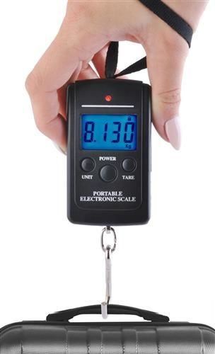 PODŚWIELANY+  BLOKADA WYNIKU - Waga bagażowa LED - 40kg hakowy