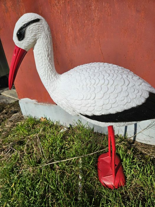Wysoka figurka bocian bociek wiosna lato na ogród działkę prezent