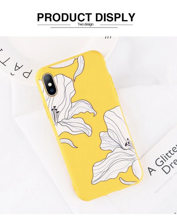 iPhone X Xs etui silikonowe żółte retro kwiaty NOWE