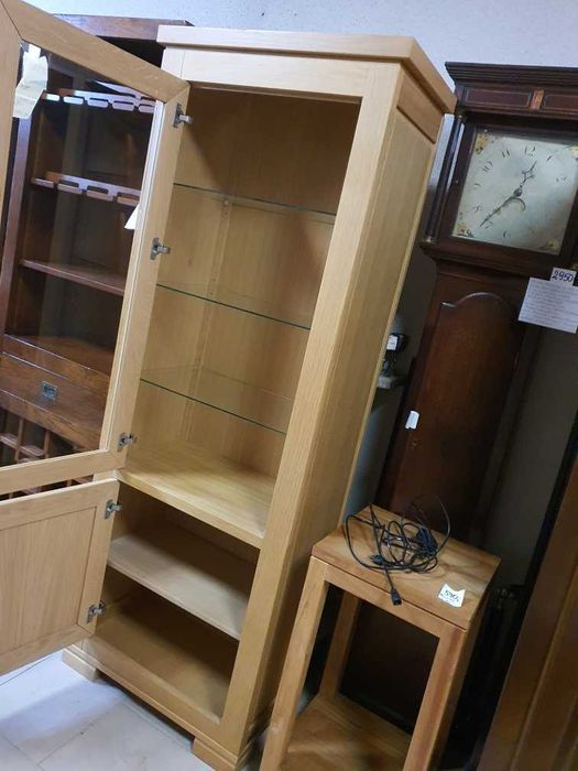 Słupek regał witryna drewniany dębowy podświetlany elegancki FV DOWÓZ