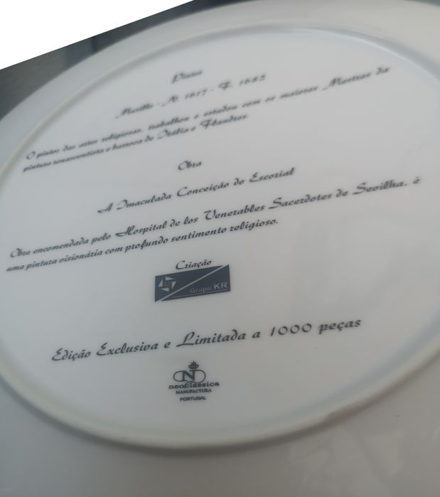 Prato pintura A Imaculada Conceição de Escorial