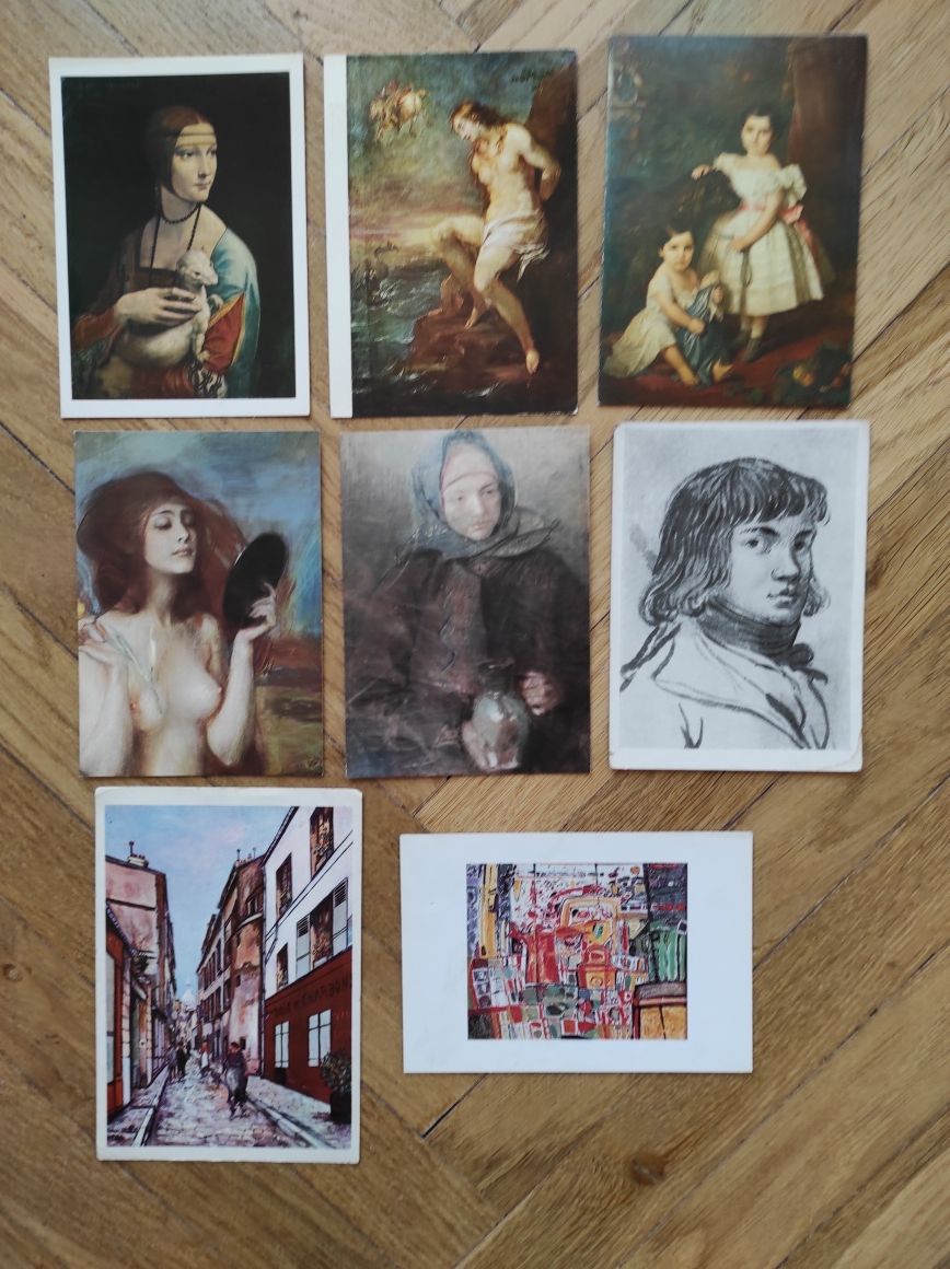 Kolekcja 8 pocztówek z malarstwem polskim