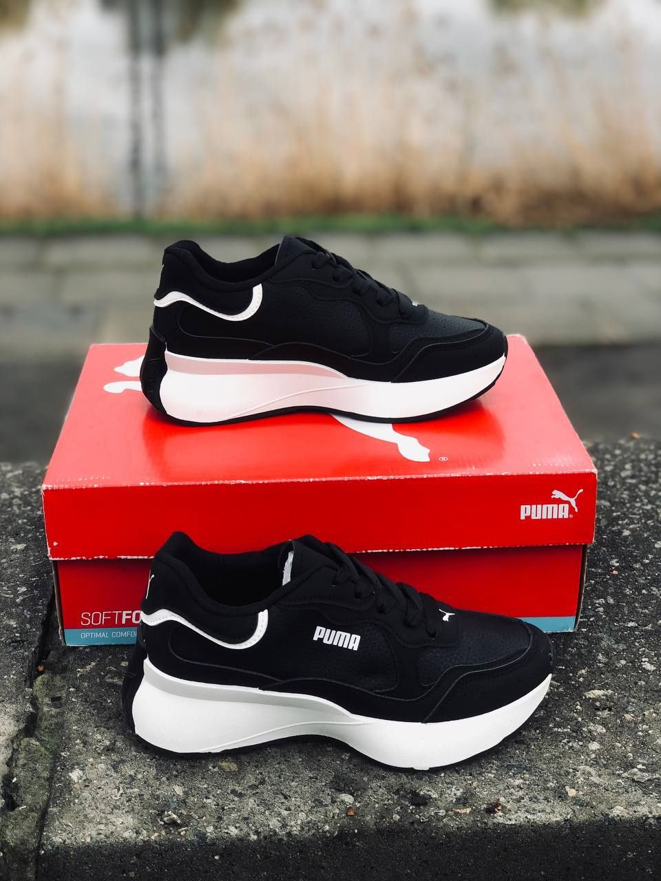 ХИТ СЕЗОНА! Черно-белые женские кроссовки Puma, топ качество 35-41 р.