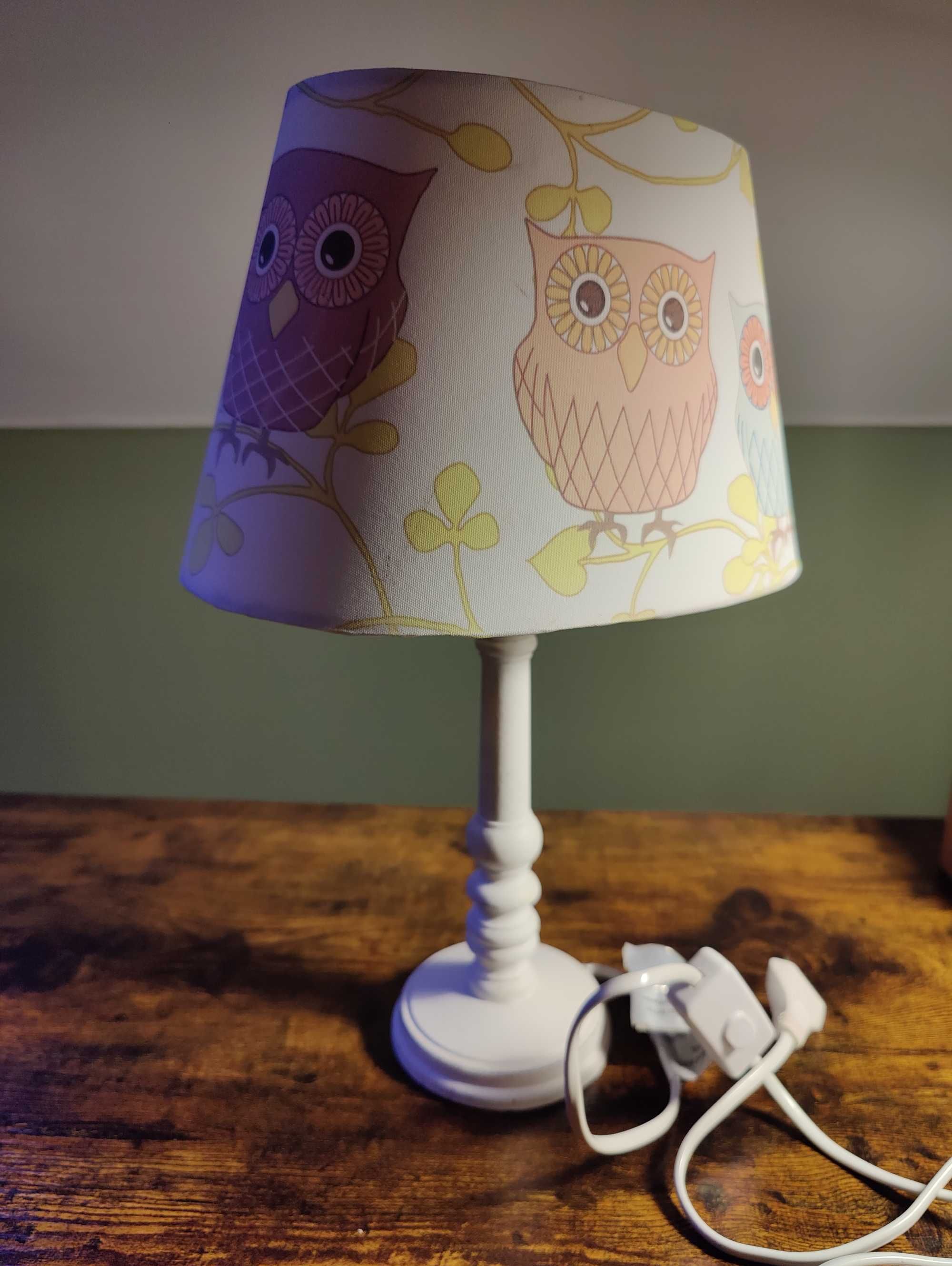 Lampka, lampa nocna drewniana "Sówki, Sowy, Sowa"; lampka dziecięca