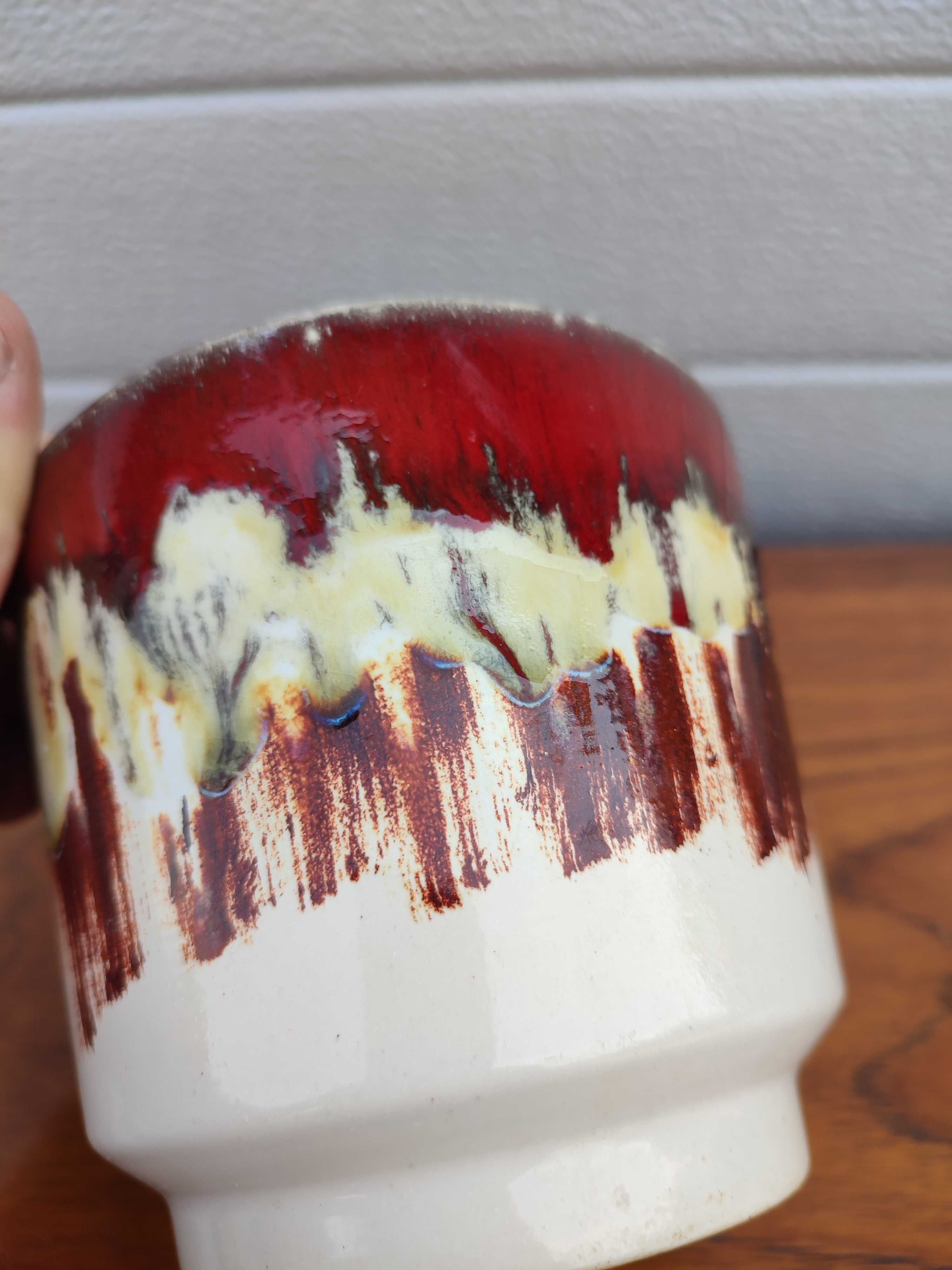 Ceramiczna Doniczka / osłonka - Fat lava - Design - vintage - R