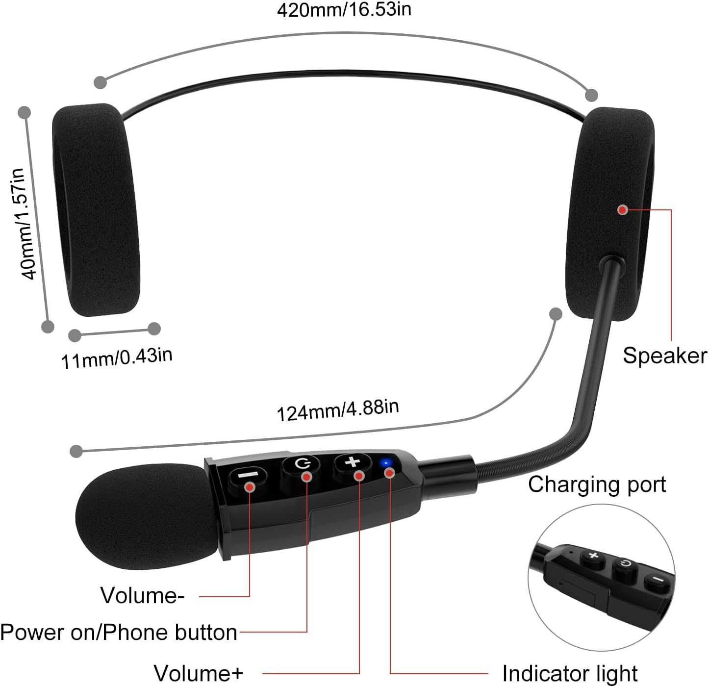 Zestaw słuchawkowy EJEAS E1+ do kasku motocyklowego Bluetooth 5.1