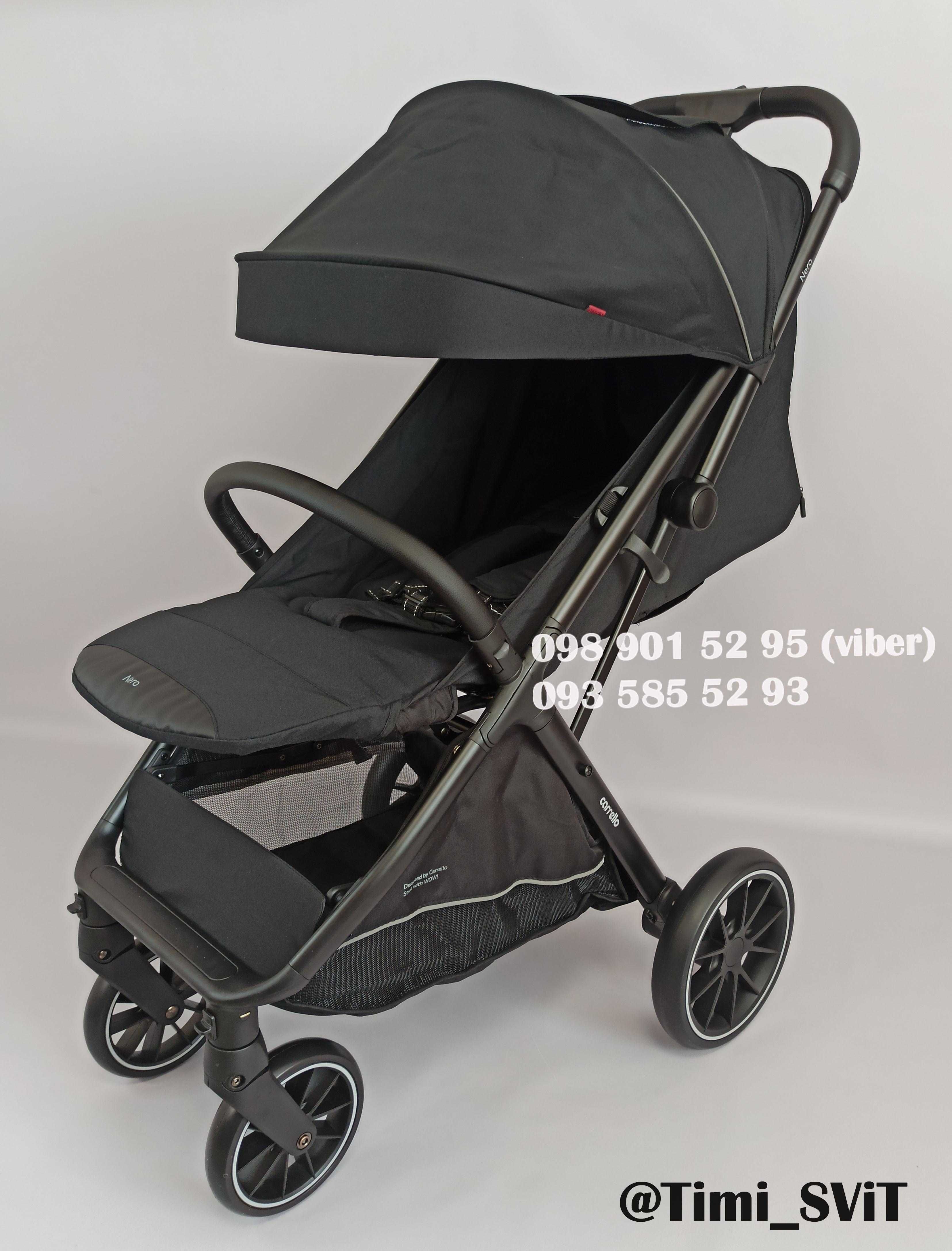 Коляска Carrello Nero Детская прогулочная коляска Каррелло Неро Чёрная