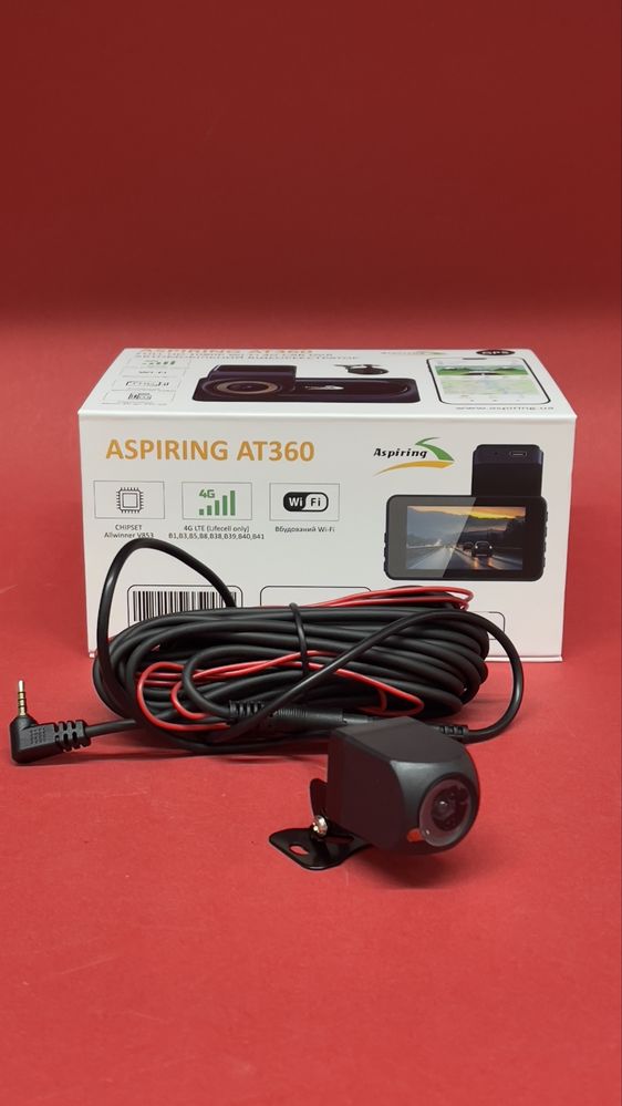 Авто відеореєстратор Aspiring AT360 — 2 камери, 4G сімкарта , Wi-Fi