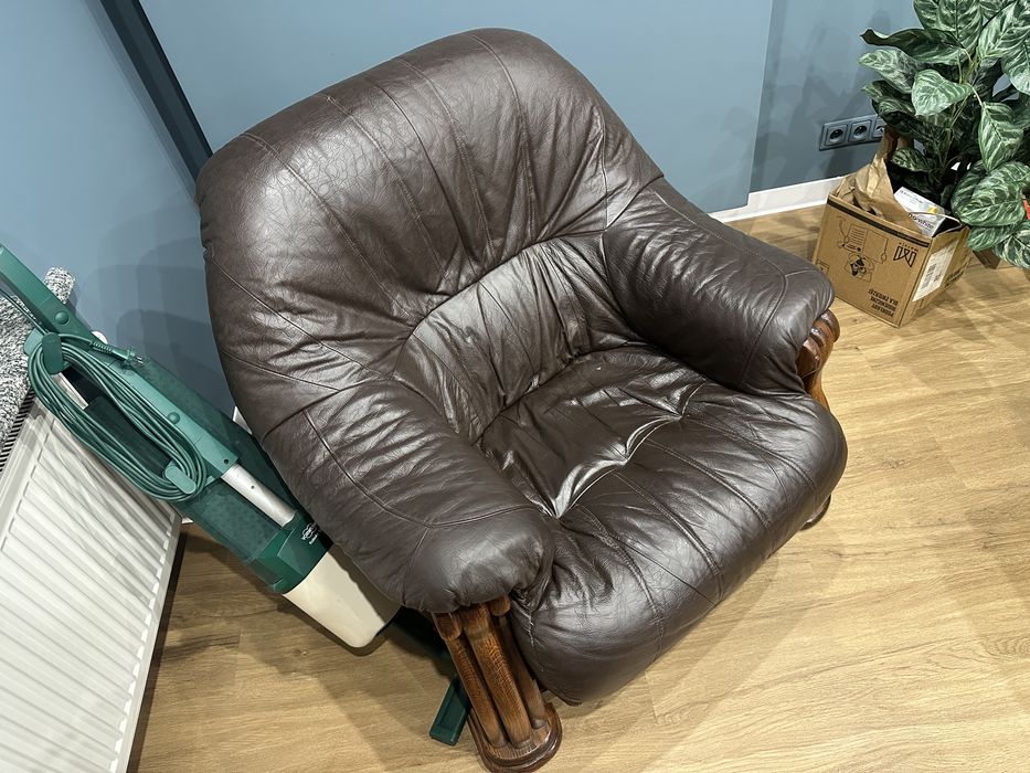 Kanapa i fotel skóra dąb