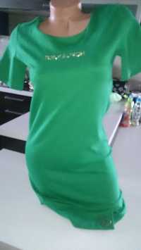 Zielona sukienka z zamkiem z tyłu, zip M